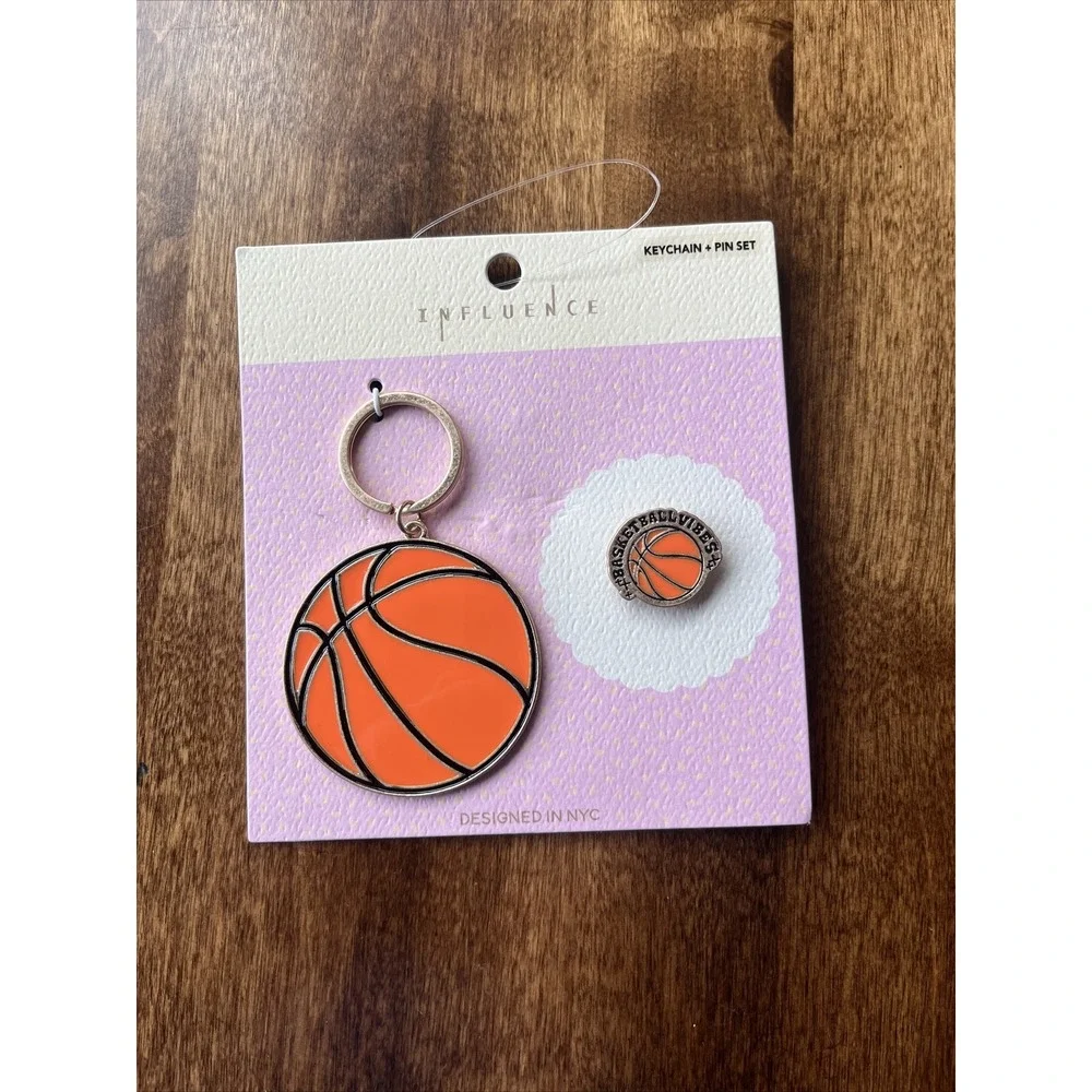 Mini Basketball Keychain‎ Key And Pin Charm High School Player Coach Gift